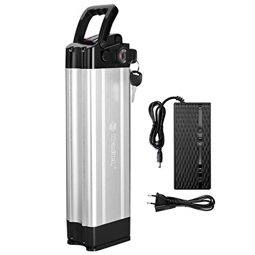 Image of Silverfish 48V E-Bike Battery 12.5Ah Lithium Ion Pack with 30A BMS for 700W-800W Motors, 600Wh High Capacity Downtube Battery Compatible with Most Electric Bicycles and Mountain Bikes (HA030-01)