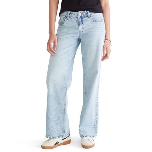 AEROPOSTALE Women's Low-Rise Baggy Wide Leg Bow Pocket Jean
