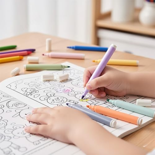 Image of JOUET Magic Floating Water Painting Pens, 8 Colours Erasable Markers Set for Kids and Adults, Quick-Drying Whiteboard Markers for Smooth Surfaces