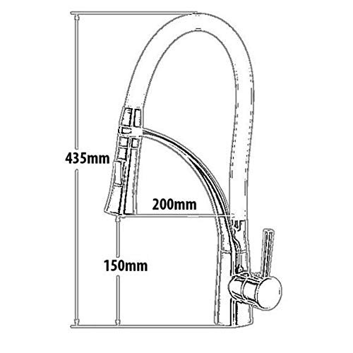 Mitigeur de cuisine or rotatif à 2 modes pour évier monotrou moderne