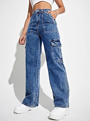 Image of KOTTY High Waist Wide Fit Jeans - Women's Relaxed Denim with Wide Leg