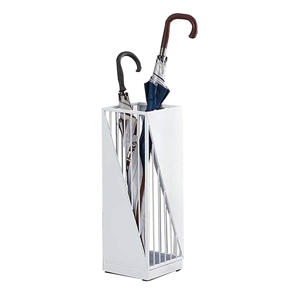 WXPGFEQ Umbrella Stand with 4 Hooks, Sturdy Metal Wrought Iron Hollow Design for Holding Folding Umbrellas, Hallway Entryway