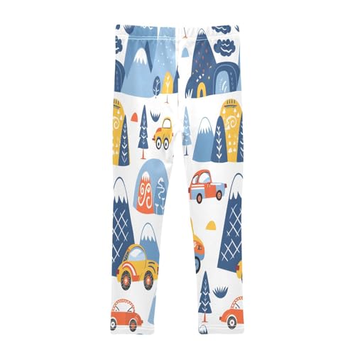Bolaz Toddler Girls Leggings Printed Yoga Pants Leggings Cars and Mountains for Kids2