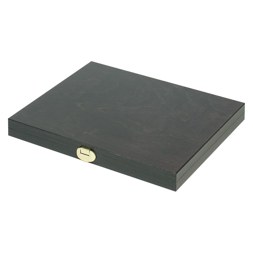Estuche LINDNER Carus-1 de Madera auténtica con una Plantilla para Monedas en Color Azul Oscuro, para 80 Monedas/cápsulas para Monedas de hasta un diámetro de 24 mm