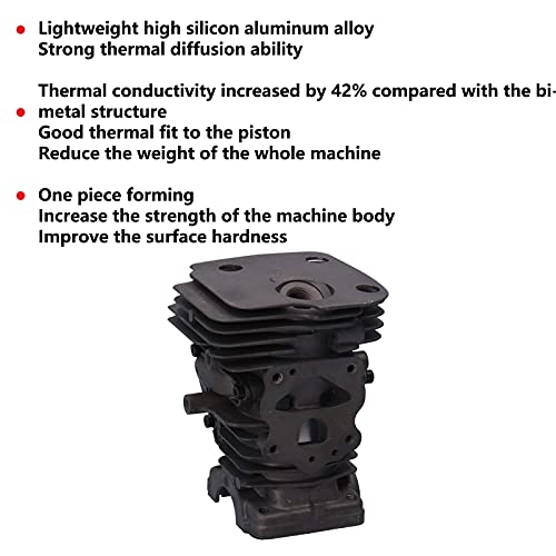 Hyuduo Cylinder Piston Kit For Husqvarna 445 450 450E Chain Saw Replacement Parts Assembly Crankshaft Engine Housing Tank Chainsaw Replacement Parts 44Mm,Gasket Retaining Ring - Image 4