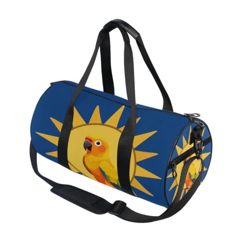 Bolsa de lona para viajes y fitness con estampado original de loro para mujer y hombre