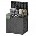 EasyUp 40 Gallon Deck Boxes Outdoor Waterproof, Weatherproof Outdoor Deck Box, Lockable Resin Storage Bench For Patio Cushions, Garden Tools And Pool Accessories, Black