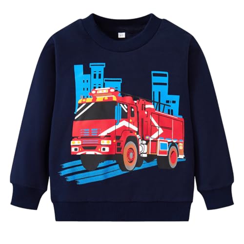 Popshion Toddler Boys Sweatshirt Cotton Lightweight Kids Winter Warm Sweater Crewneck Pullover Tops
