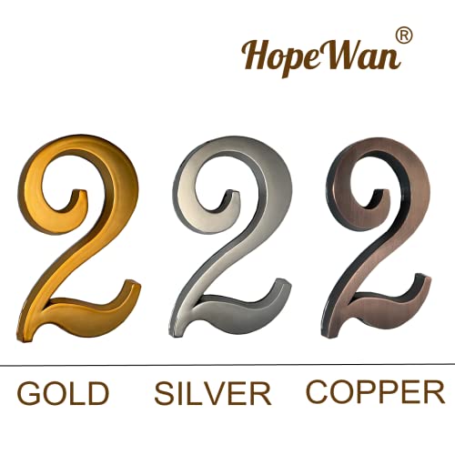 3 Inch Gold House Numbers Stickers For Mailbox Apartment Hotel Office Room Door Address Sign Home Business Decoration Project. (Gold) #TOP5