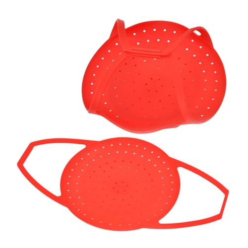 POPETPOP 2個折りたたみ式シリコン製食品蒸し器ラック 野菜 卵 調理用 耐熱キッチン用品