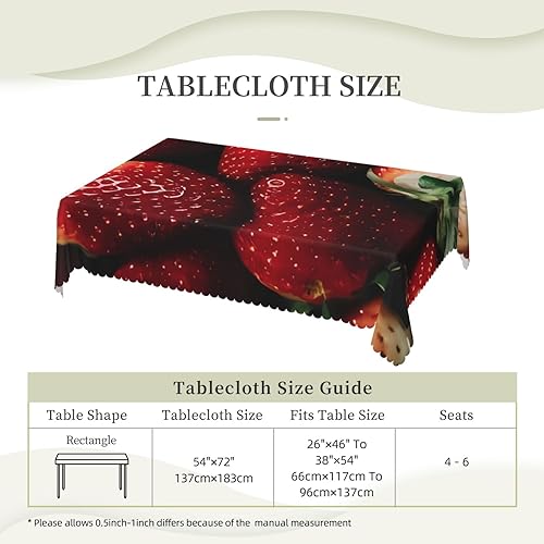 Nappe rectangulaire fraise 183x137 cm imperméable et lavable - 5