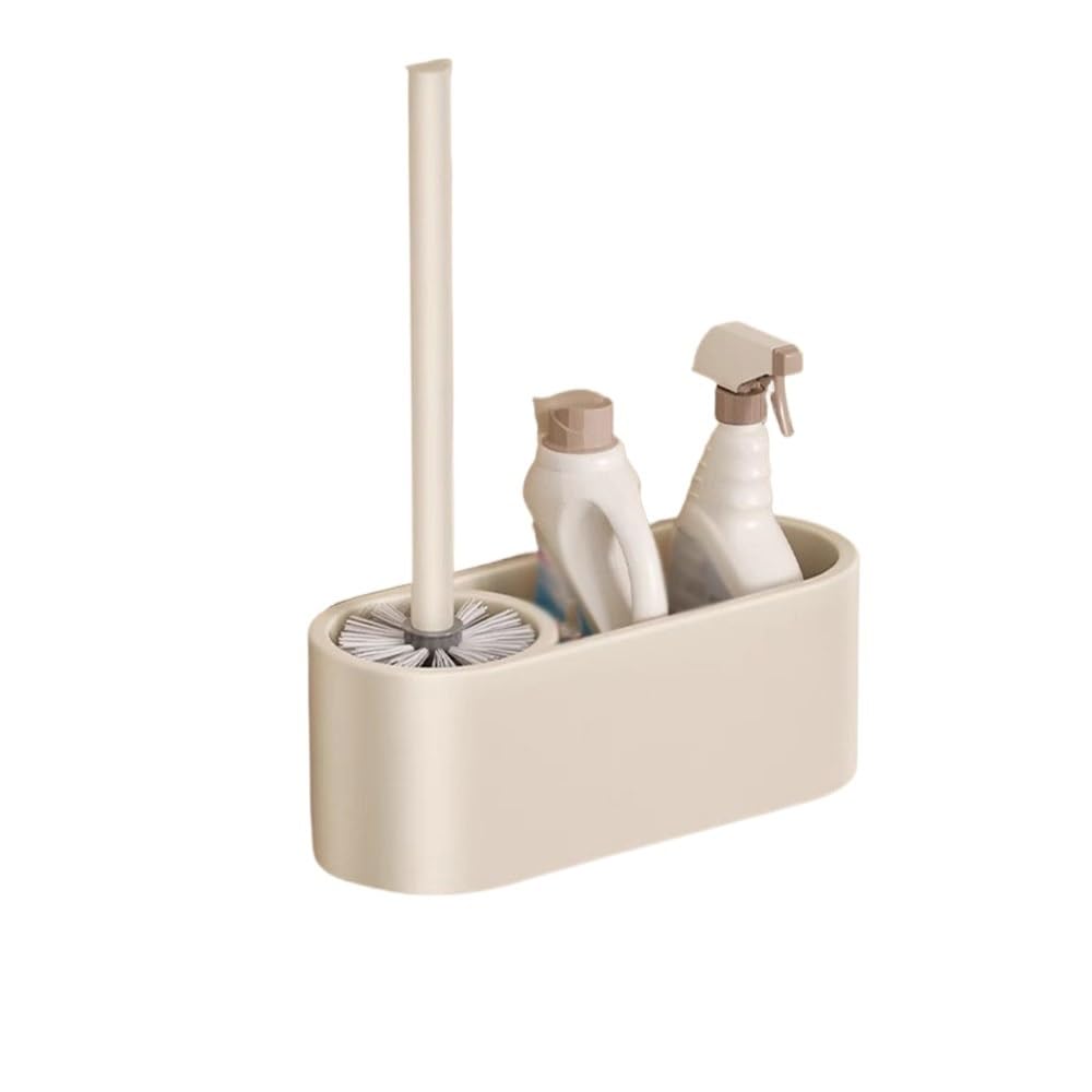 Toilet Bowl Brush Metals Quick Drying Loo Brush Shelf with Plastic Brushs Head Flooring or Wall Mounted