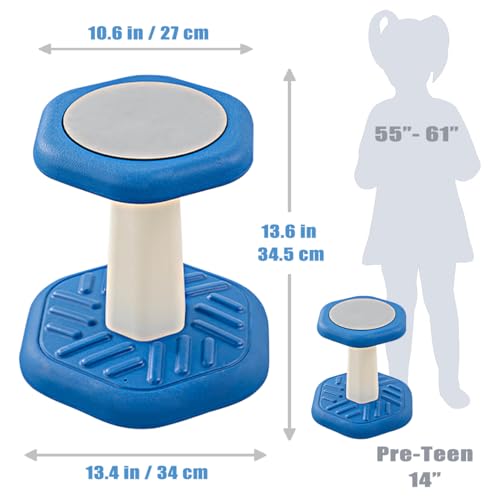 Image of Fanboxk Active Chairs Kids Preschool Wobble Stool - Alternative Flexible Seating Balance Wiggle Stool for Classroom,Preschool,Kindergarten&Elementary School,Active Sensory Chairs,Ages3-8,Blue(14in)
