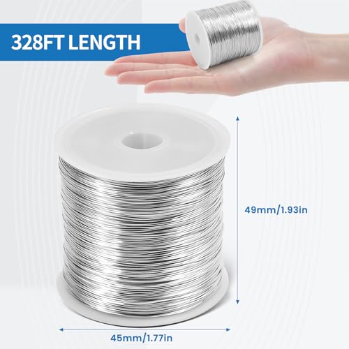Image of 26 Gauge Tarnish Resistant Copper Wire 328ft for Jewelry Wire（Silvery） | (0.4mm X 100m) durable craft copper wire, ideal for handmade ornaments design and various DIY handcraft projects