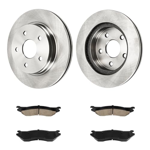 Image of KAX Front Brake Kit, OE Brake Rotors and Ceramic Brake Pads | Fits Dodge Ram 1500 2003-2005 5.7L, Dodge Ram 1500 2002-2005 4.7L, Dodge Ram 1500 2002-2003 5.9L, Dodge Ram 1500 2002-2005 3.7L