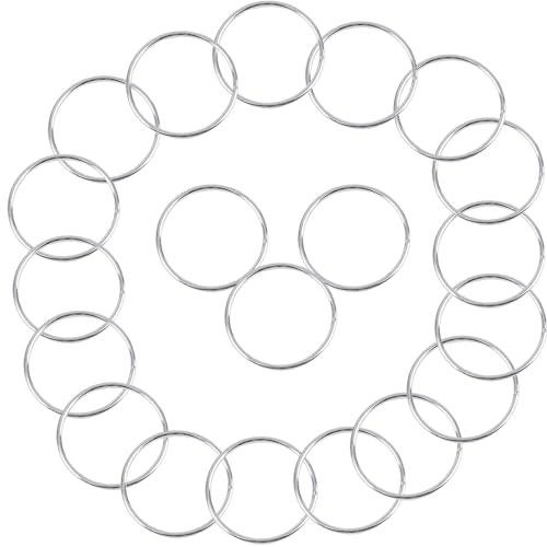 20Pcs Macrame Hoops Ring, BetterJonny 2 Inch Metal Craft Rings Hoops Silver Dream Catcher Rings Wreath Hoop Rings for Home Decorations DIY Crafts and Wall Hanging Crafts