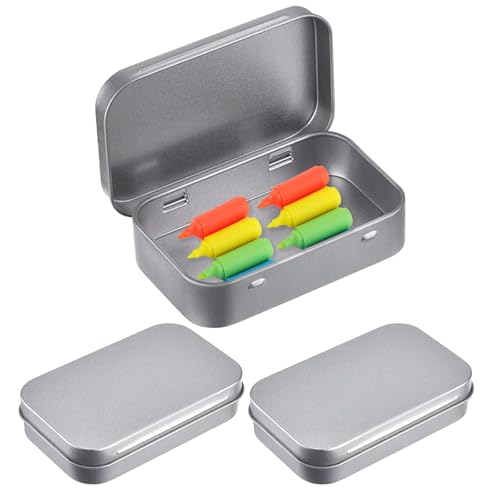 EVTHUR 3 Stück Metall-Aufbewahrungsboxen Kleinen Blechdosen 11,5x8,5x2,2cm Metalldosen mit Deckel - Mini Dosen mit Deckel für Süßigkeiten, Schmuck & Kleinteile