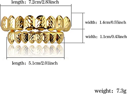 Grillz para dientes Hip Hop chapados en oro 18K set 8 piezas miniatura 2