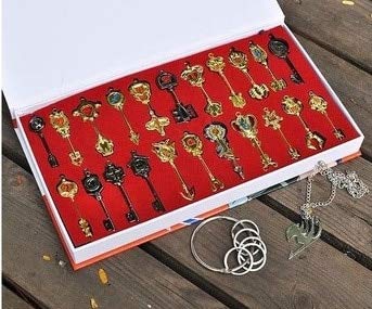 22 unids/Set Collar de Cosplay de Cola de Hadas Doce Constelaciones Llavero...