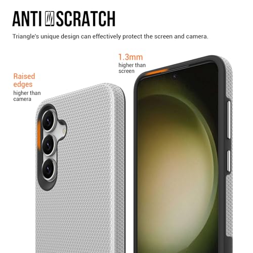 Image of NOXO Ultra-Hybrid Triangle Back Case Cover for Samsung Galaxy S25 Fe, | Shockproof Design | Camera Protection | Soft TPU & Rugged PC | Bumper Case Cover for Samsung S25 Fe, (Frost White)