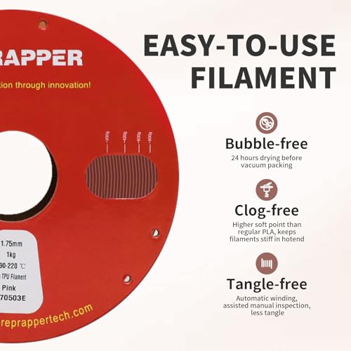 Image of Reprapper Dual-Tone Wood PLA Filament 1.75mm, Dark Mahogany & Natural Blend with Real Wood Fiber, Specialty 3D Printer Material for Realistic Prints, 1000g