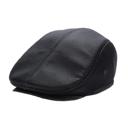 Chapeau chaud mâle en cuir épais de style casquette classique