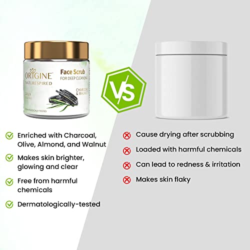 Image of Activated Charcoal Face Scrub For Face Deep Cleansing | Enriched with Walnut, Almond & Olive for Deep Pore Cleansing | For Healthy, Glowing Skin | SLS & Paraben Free, 100gm