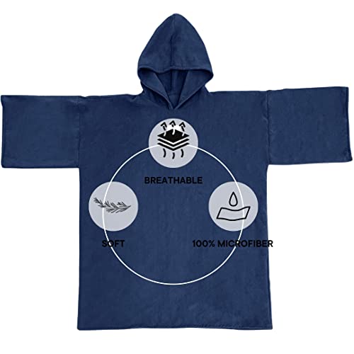 Poncho à capuche adulte serviette bain natation surf microfibre