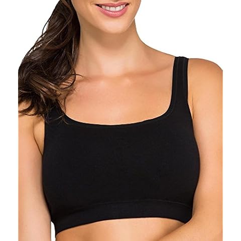 Yummie Women's Tanya Seamless Wire Free Scoop Neck Bra, Black, 1X/2X Cover