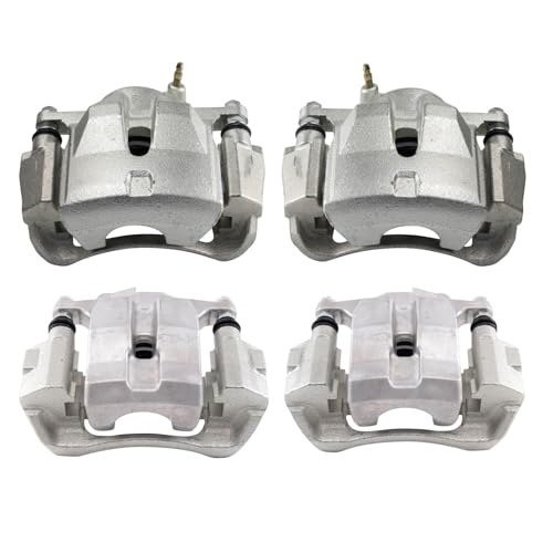 Image of TRQ Front and Rear Brake Caliper Set Zinc Coated Brackets Compatible with 2012-2017 Toyota Prius V