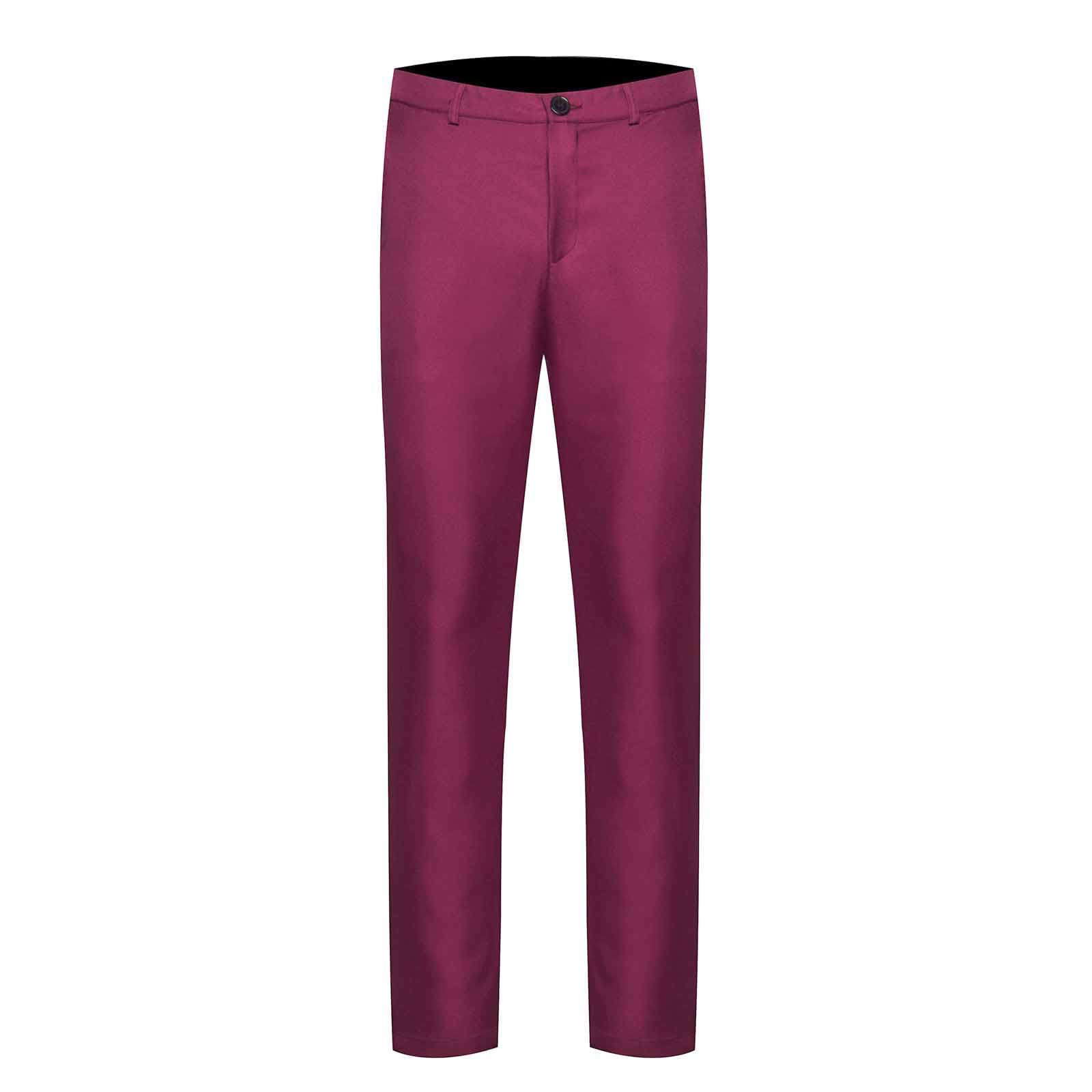 Mens Slim Fit Business Casual Pants Wrinkle Resistant Flat Front Straight Leg Pant Classic Formal Suit Dress Trousers