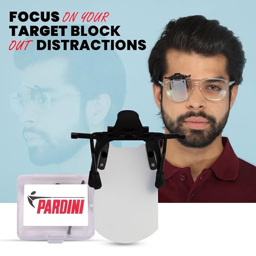 Image of Pardini Clip-on Blinder for Shooting & Archery (Translucent) | ISSF Standard Italian Eye Blinder for Glasses & Goggles | Easy Attachment | Reduces Distraction & Enhances Focus | Lightweight & Durable