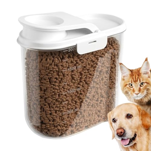 Conteneur de Stockage pour Nourriture pour Chien,Boîte Hermétique De Stockage Pour Croquettes Chien | Bac Organisateur 2L Avec Couvercle Pour Garde-Manger Snacks Friandises Pour Chat Riz Céréales