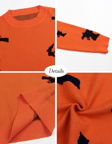 Image of Womens Cute Heart Sweater Crew Neck Long Sleeve Pullover Valentines Sweater