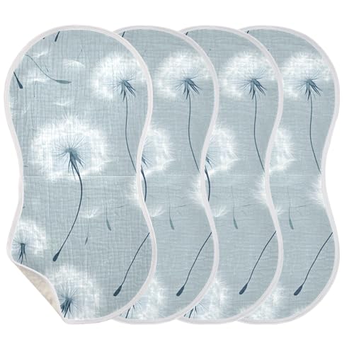 Baby Burp Cloths, Soft Absorbent Burping Cloths for Babies, Cotton Milk Spit Up Rags, Large Size for Newborns, Baby Boys and Girls (Dandelion)3