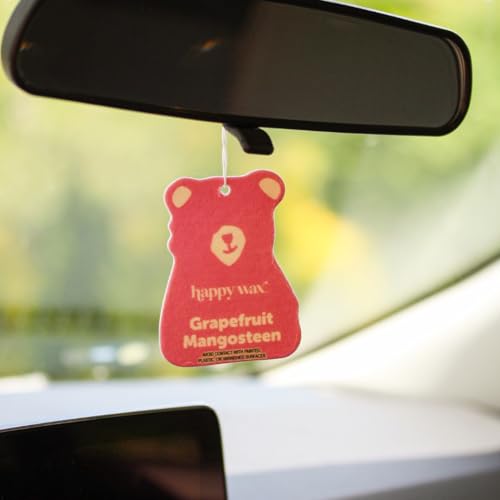 Image of Happy Wax Hanging Car Cub Air Fresheners Infused with Natural Essential Oils, 4 Ct. (Grapefruit Mangosteen)