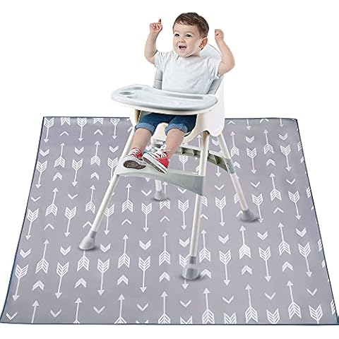 Bizcasa Splat Mat for Under High Chair/Arts/Crafts,Washable Baby Spill Mat Waterproof Anti-Slip Floor Splash Mat, Portable Play Mat and Table Cloth Cover