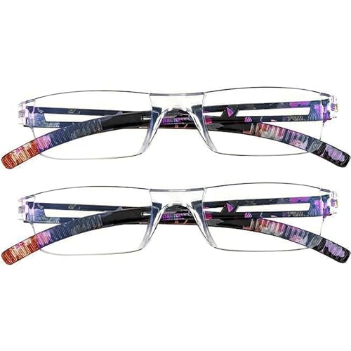 Image of 2 Pack Reading Glasses, Blue Light Blocking Computer Reading Glasses for Women and Men, Lightweight Readers(Floral,+2.25Magnification)