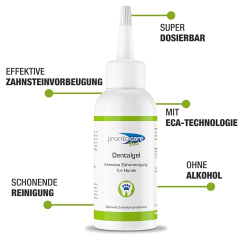 Prontocare-Vet Dental Gel 75ml | Zahnpflege Gel für Hunde & Katzen I Effektive Hundezahnpasta für Maulhygiene I Bekämpft Zahnstein & Mundgeruch, sorgt für optimale Balance