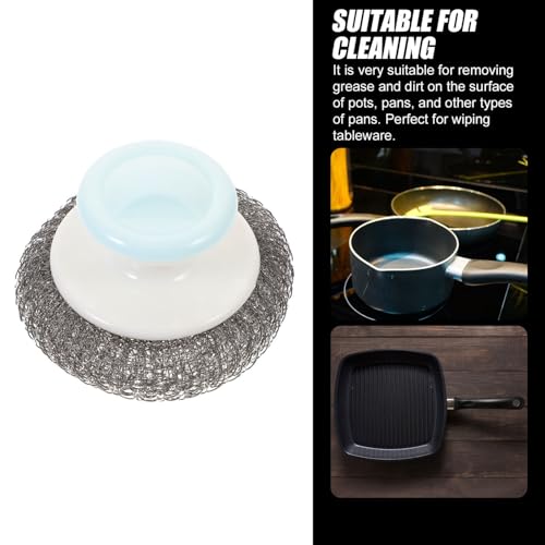 Image of Ergonomic Kitchen Scrubber Brush with Handle Heavy-Duty Dish Cleaning Brush for Pots and Pans Dish Washing Tool for Random Color