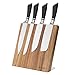 Navaris Bloc à Couteaux magnétique - Bloc aimanté 27,7 x 27,5 cm en Bois d'acacia - Range Couteau de Cuisine Vide - Support Vertical avec Aimant