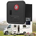 RV Tankless Water Heater Electric 55000 BTU 3.9 GPM Instant Hot Water System with Remote & 16x16inch Door, 12v DC Power, Easy Installation for Motorhomes/Campers/Trailers(Black,No Shower Head)