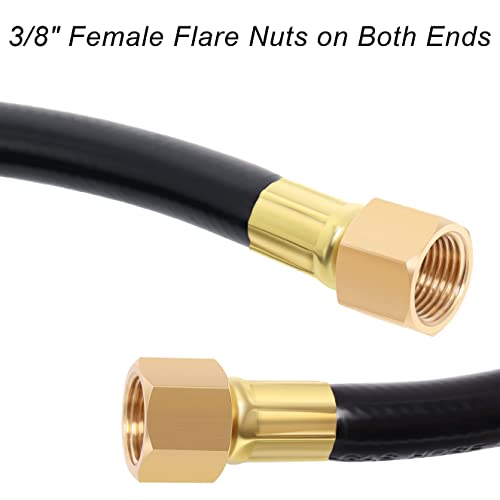 Image of Wadoy 3 /8 Propane Hose Extension, Propane Gas Extension Connection Hose 8 Foot 2 Pack 3 /8 inch Female Flare x Female Flare Quick Connect RV BBQ Grills Hose