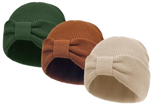 Baby Beanie with Cute Bow Infant Toddler Cuffed Beanies Winter Warm Infant Hat Newborn Winter Hat