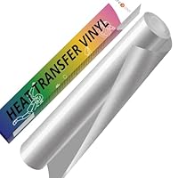 HTVRONT Silver Iron on Vinyl - 12\" x 5ft Silver HTV Vinyl for T-Shirts, Silver Heat Transfer Vinyl for All Cutter Machine - Easy to Cut & Weed for Heat Vinyl Design (Silver)