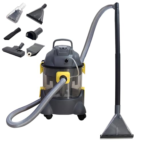 Aspiradora a vapor de 1400 W, 6 funciones para alfombras, sofás, cortinas, interiores de coche, limpieza de colchones