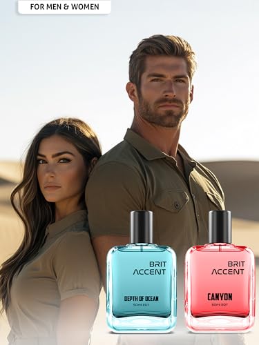 Image of BRIT ACCENT Combo Pack Of 2|Depth Of Ocean-Canyon|Parfum|Long-Lasting|Specially Currated| Eau de Toilette - 100 ml (For Men & Women)