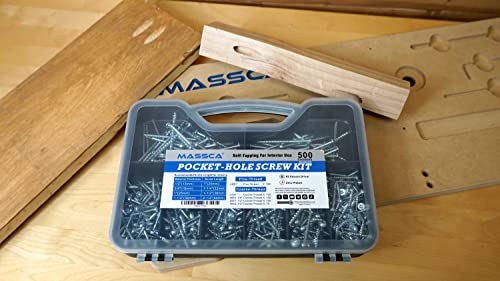 Massca Kit de Tornillos para Agujeros en Bolsa, Set de 500 Tornillos para Madera y Tornillos Autorroscantes miniatura 7