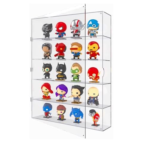 SVENJBB Acrylic Display Case Compatible with Funko POP! 4 Inch Figurines, Dustproof Display Cabinet Box for Figures and Collecibles, 5 Tiers Cover