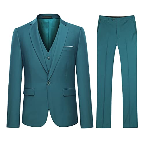 Giacca 1 bottone, taschini sul petto con barra, due tasche con patta sul davanti, senza spacco dietro. Gilet da abito slim fit, due tasche frontali con patta.